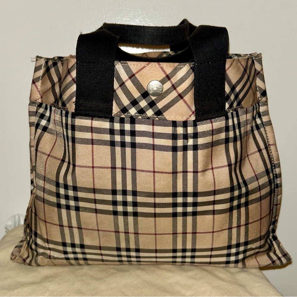 Auth BURBERRY BLUE LABEL Nova Check Tote Hand Bag Purse Nylon. - Picture 6 of 12